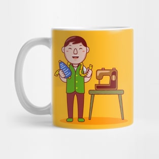 Cute Tailor Cartoon Mug